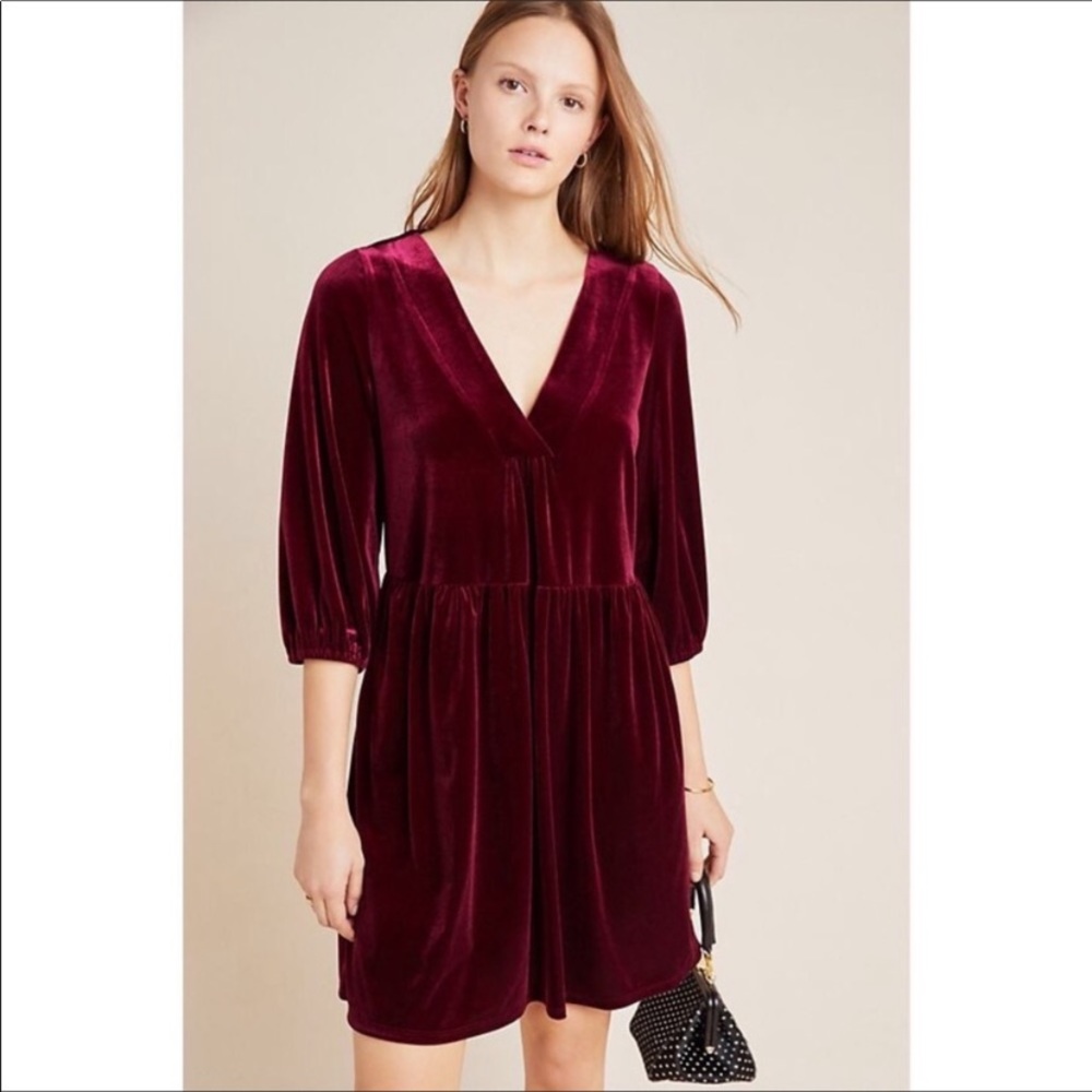 Anthropologie Amadi Greta velvet tunic dress
